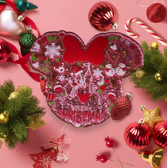 Christmas Girl Mouse Ears Acrylic Flatback