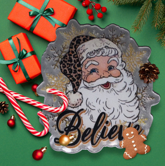 Believe Santa Acrylic Flatback