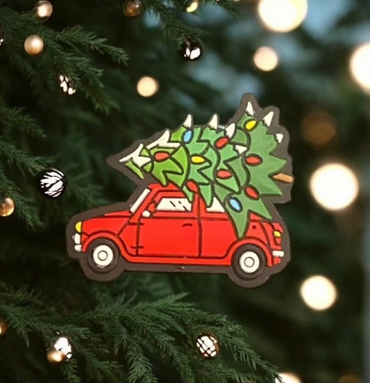 Christmas Tree Red Car Focal
