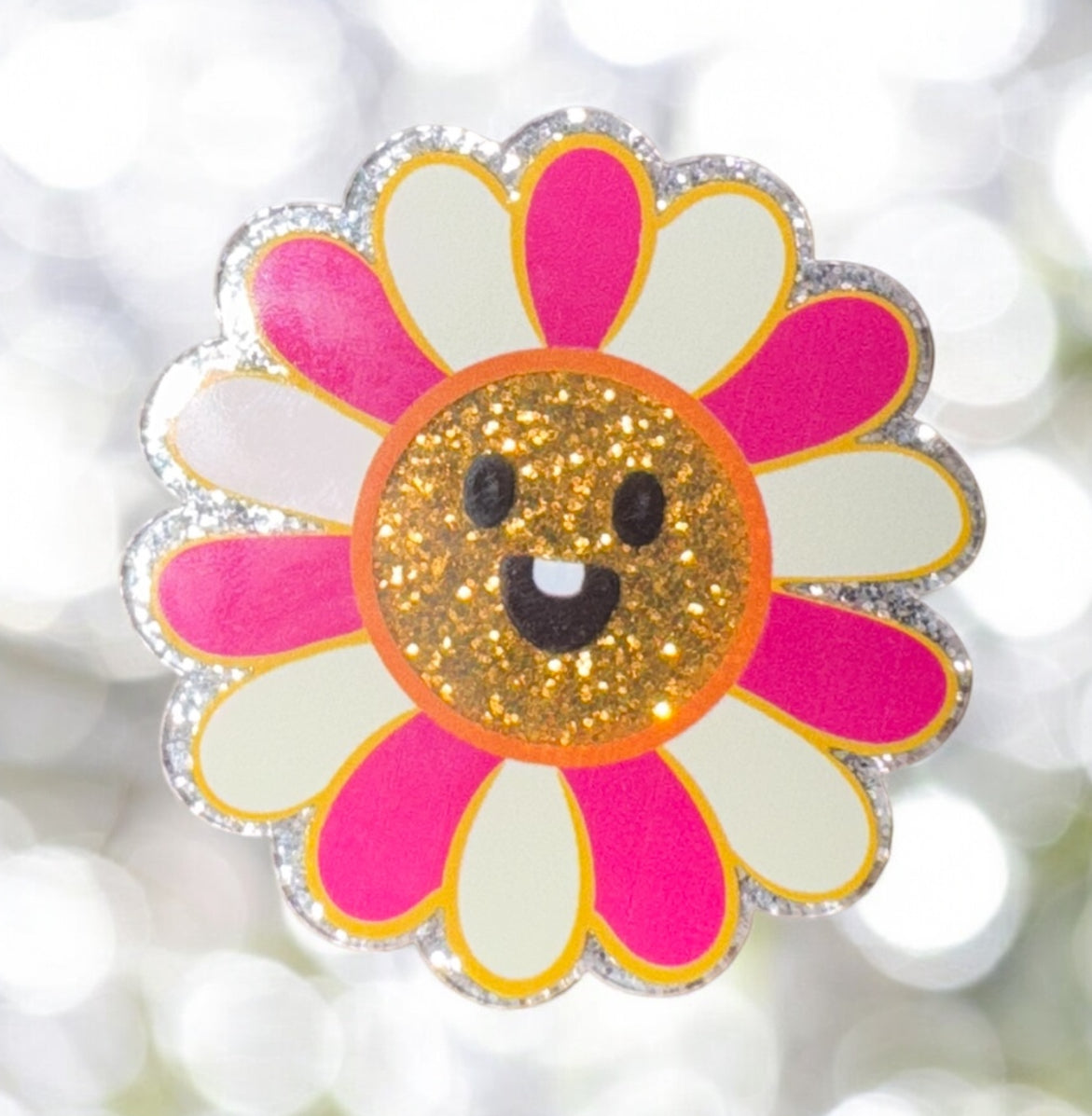 Flower Smiley Face Acrylic Flatback