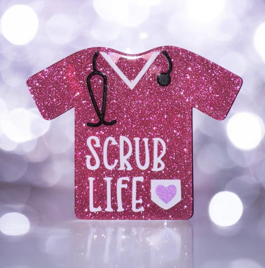 Scrub Life Pink Acrylic Flatback