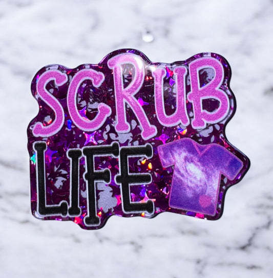 Scrub Life Purple Acrylic Flatback