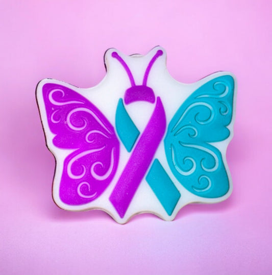 Purple & Teal Awareness Butterfly