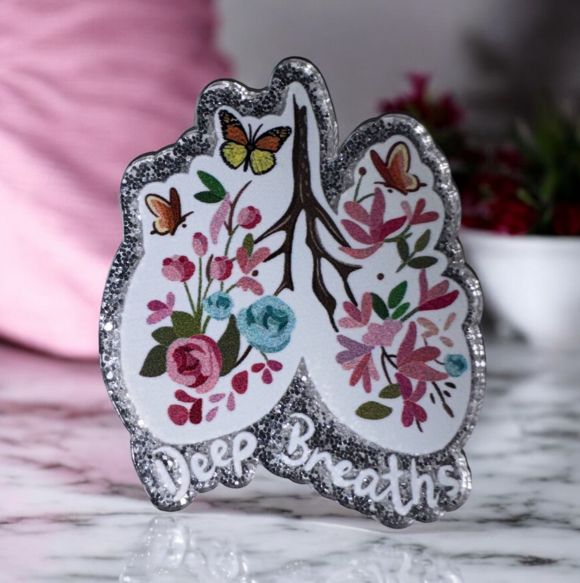 Deep Breaths Lung Acrylic Flatback