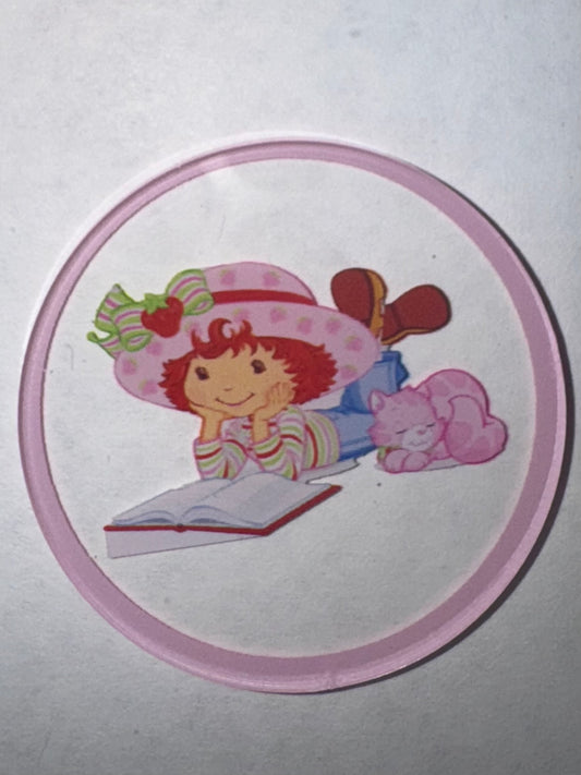 Strawberry Girl Reading Acrylic Flatback