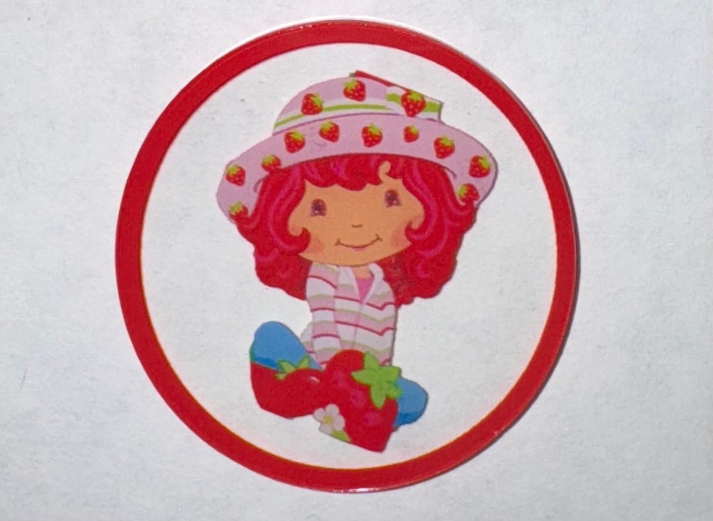 Strawberry Girl Striped Shirt Acrylic Flatback