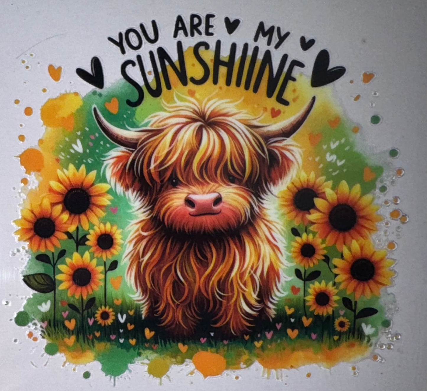 You Are My Sunshine Sunflower Cow Decal