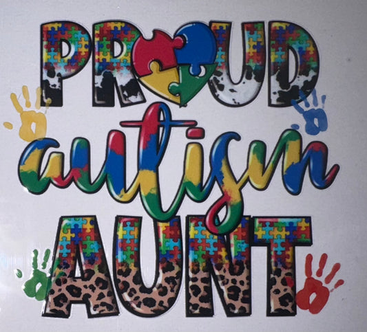 Proud Autism Aunt Decal