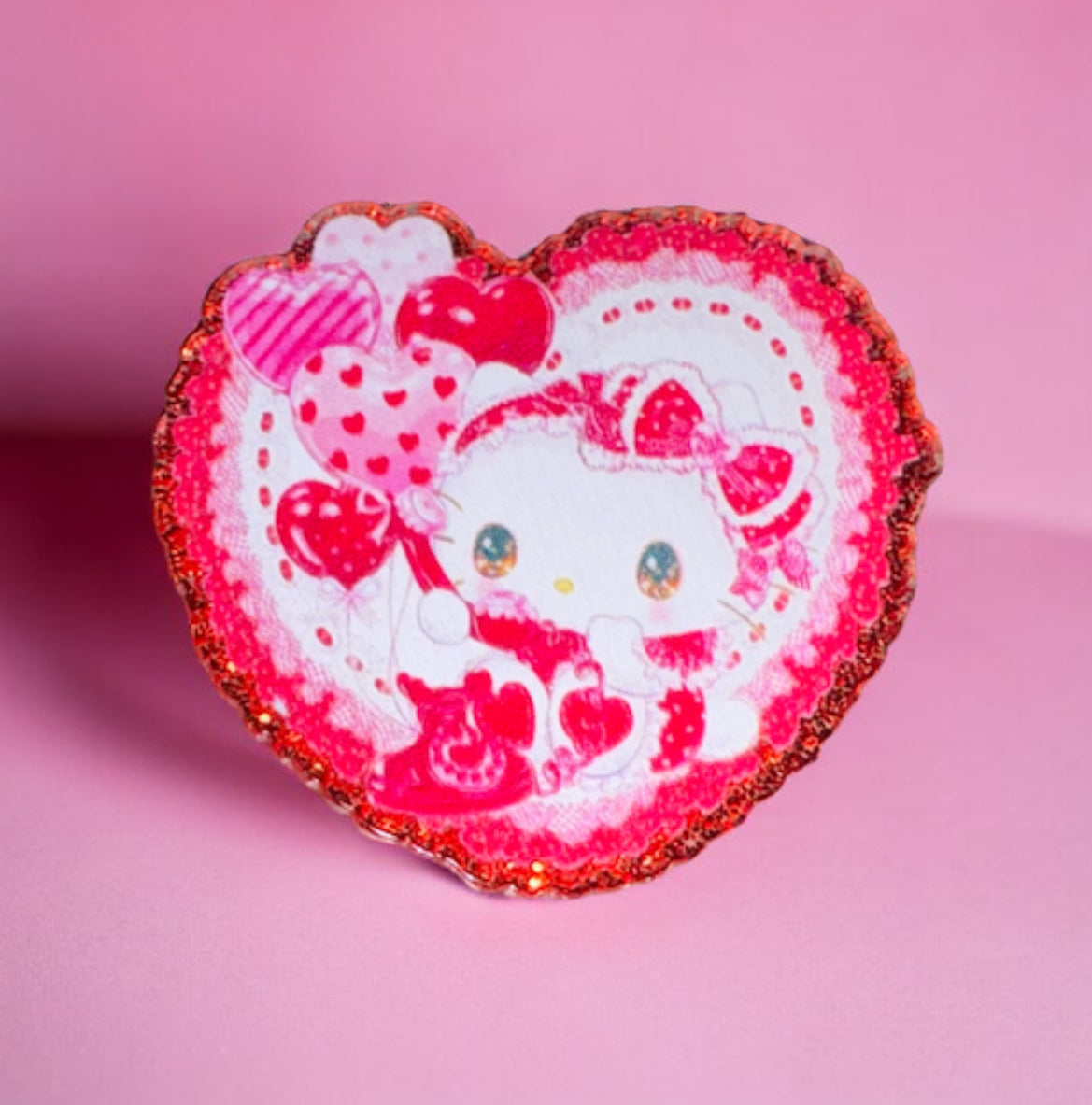 Kitty Heart Acrylic Flatback