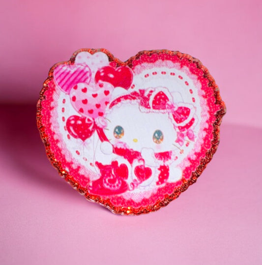 Kitty Heart Acrylic Flatback