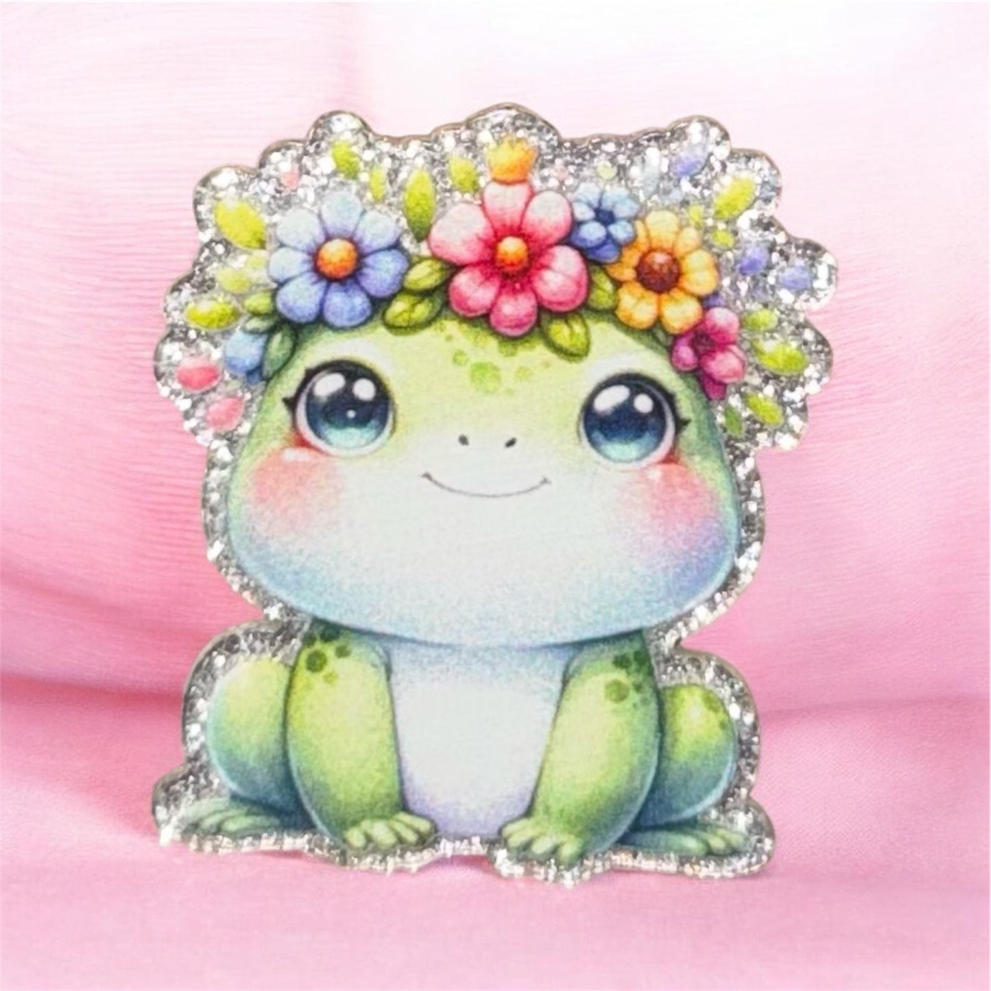 Floral Frog Acrylic Flatback