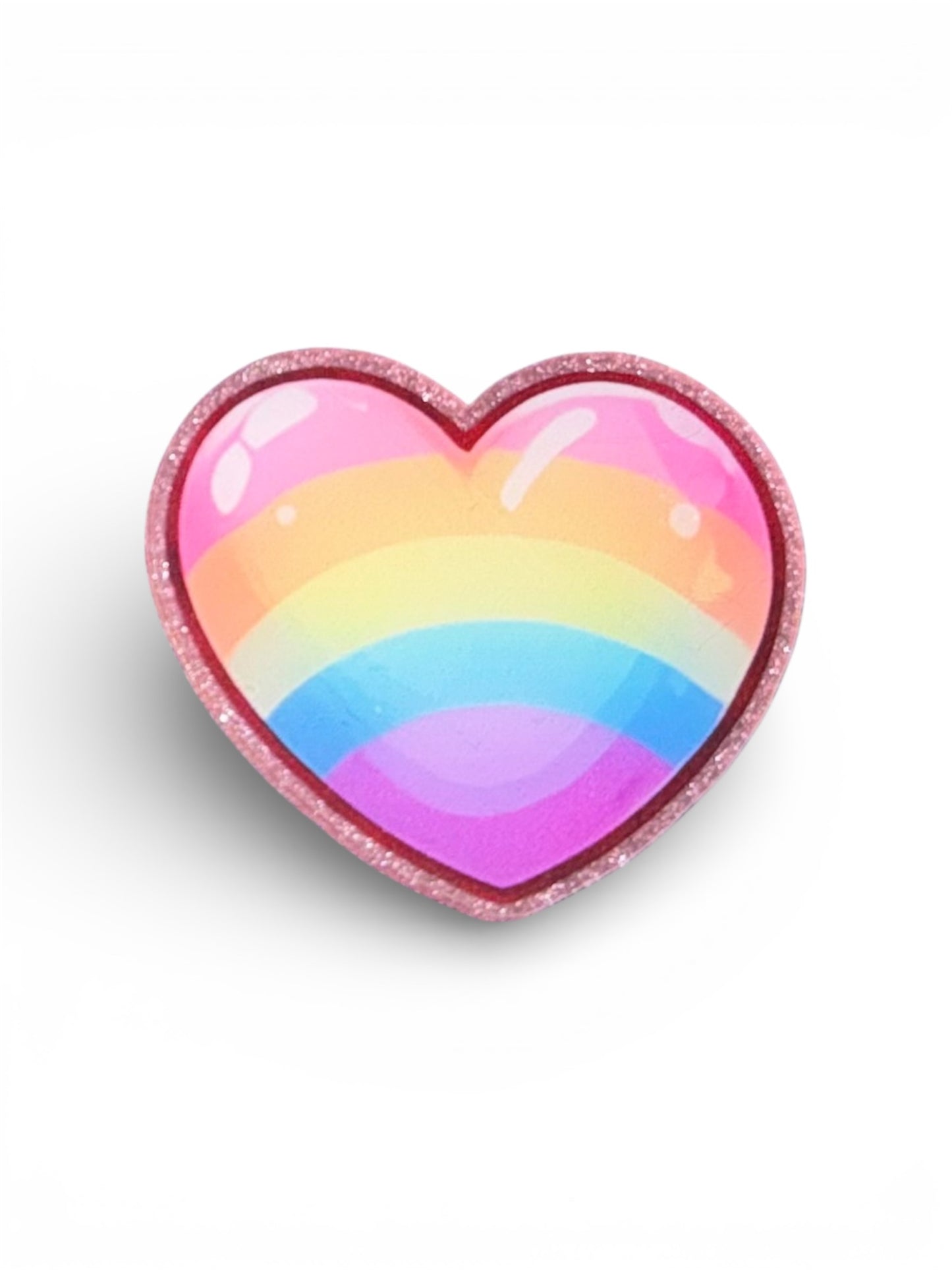 Rainbow Heart Acrylic Flatback