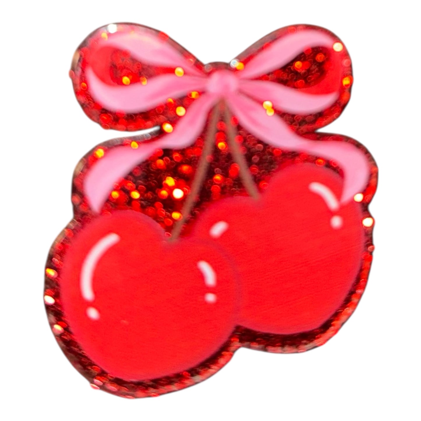 Heart Shaped Cherries Acrylic Flatback