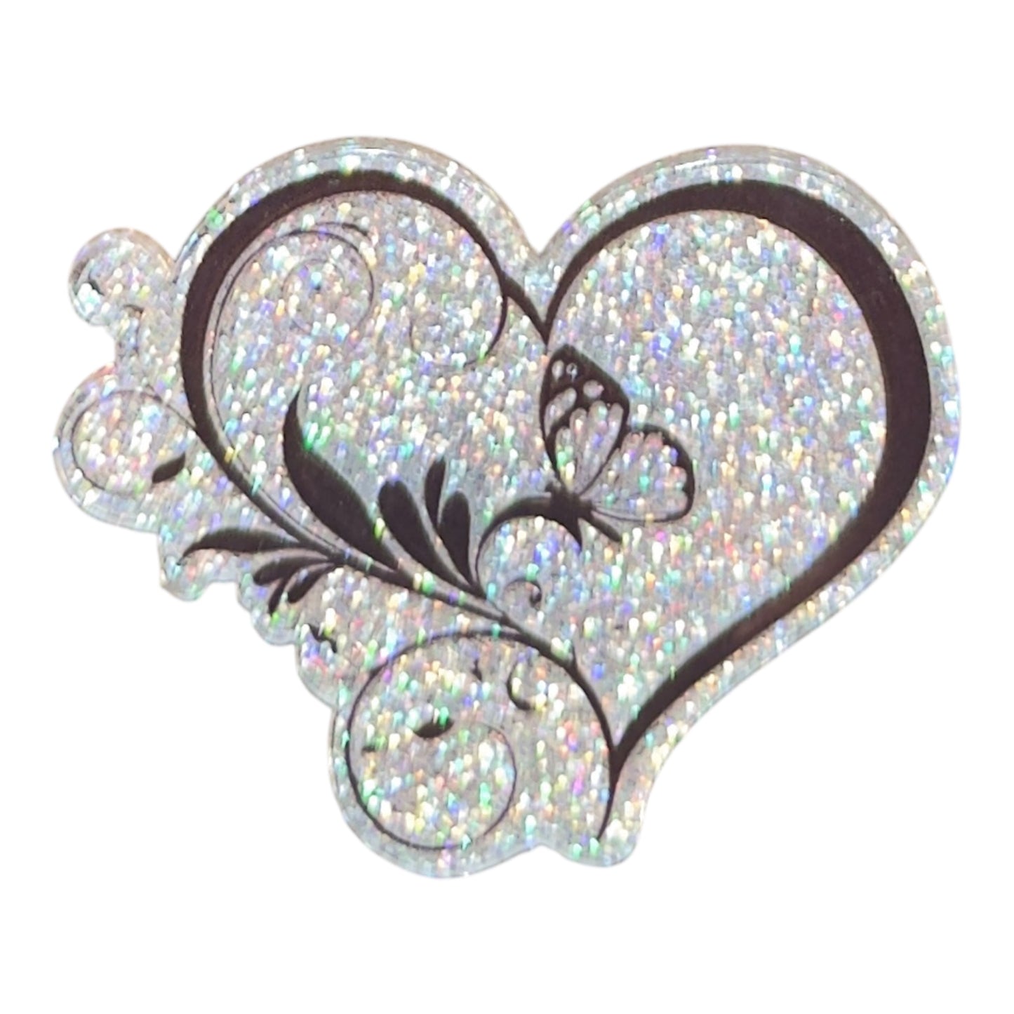 Butterfly Heart Acrylic Flatback