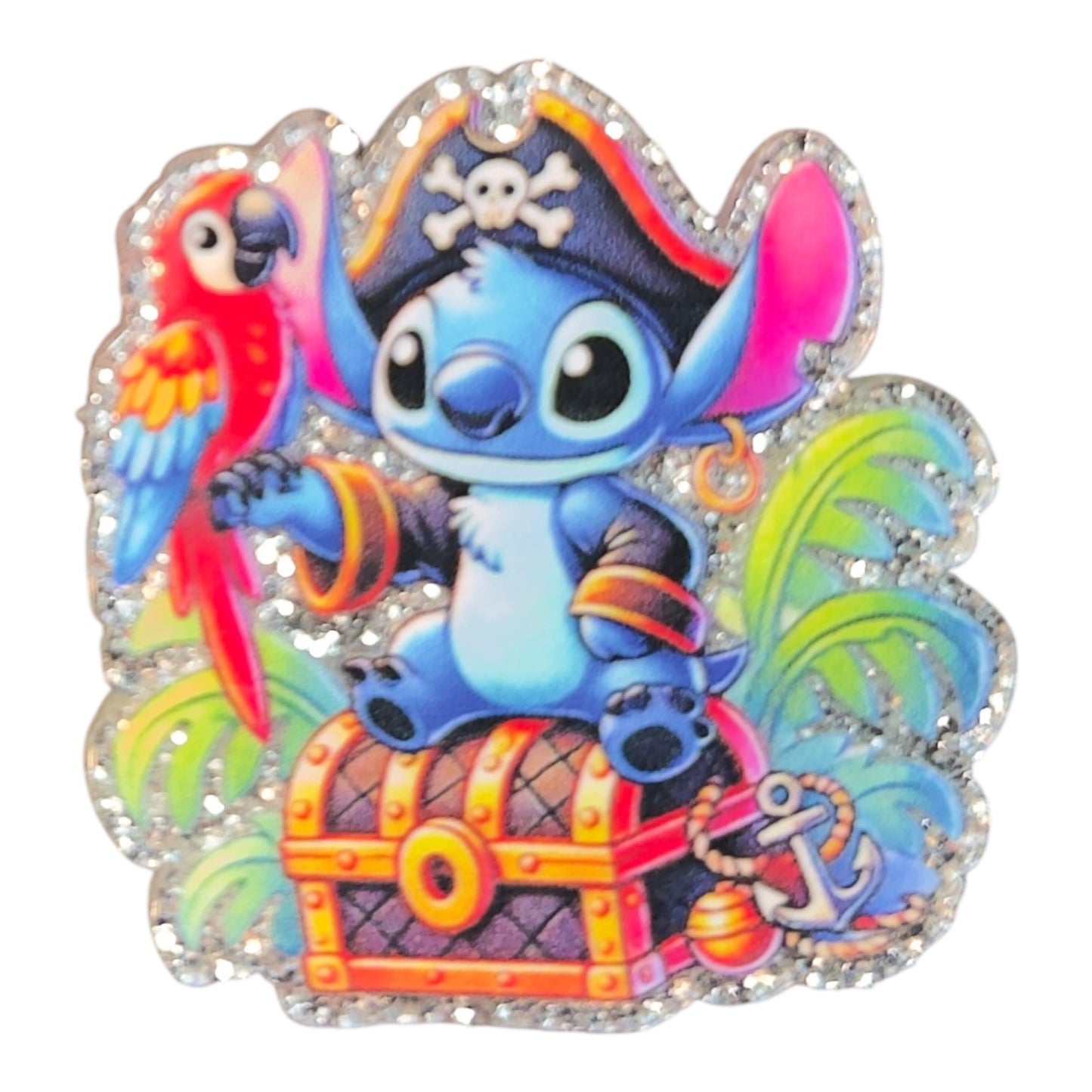 Blue Alien Pirate Acrylic Flatback