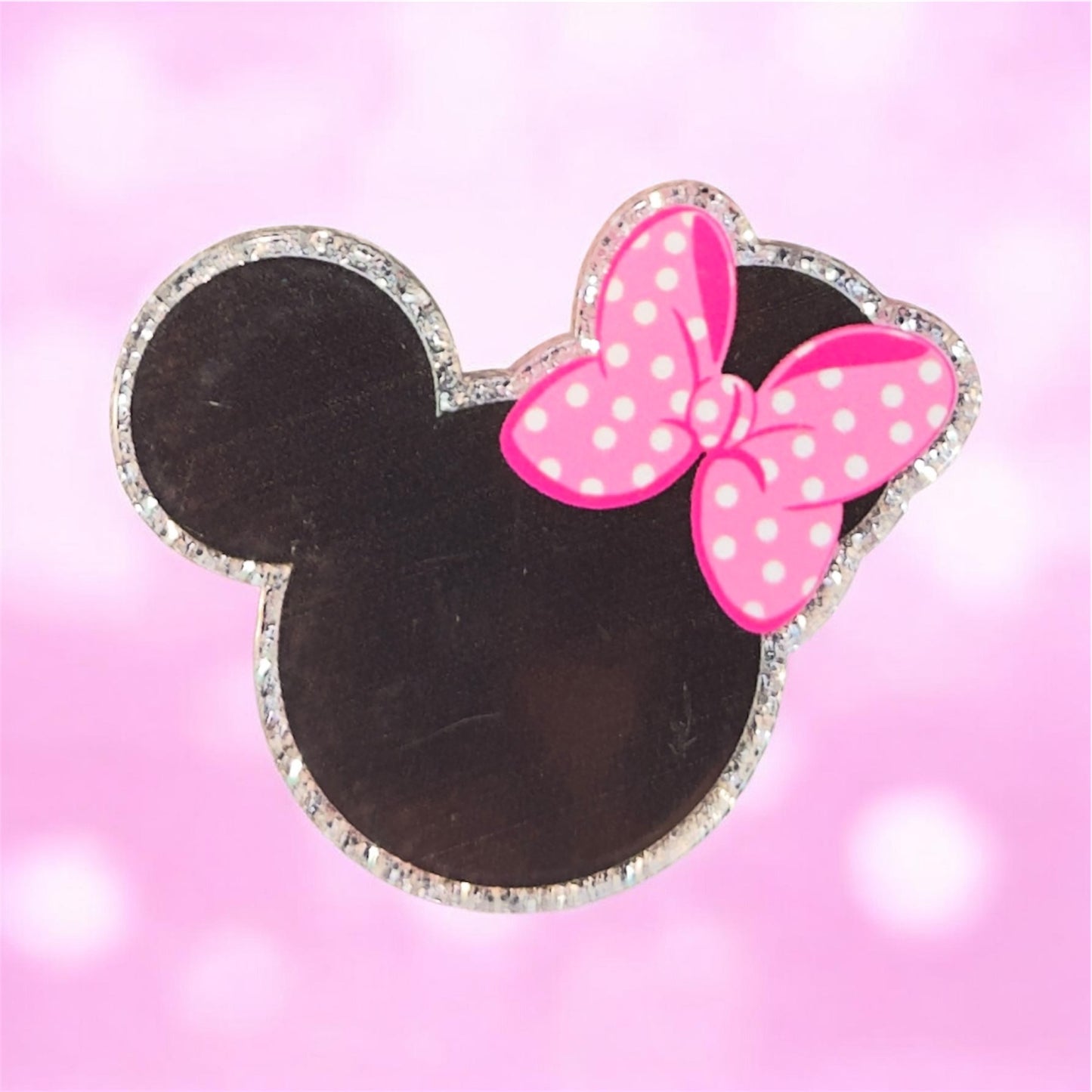 DS Mouse With Pink Bow Acrylic Flatback