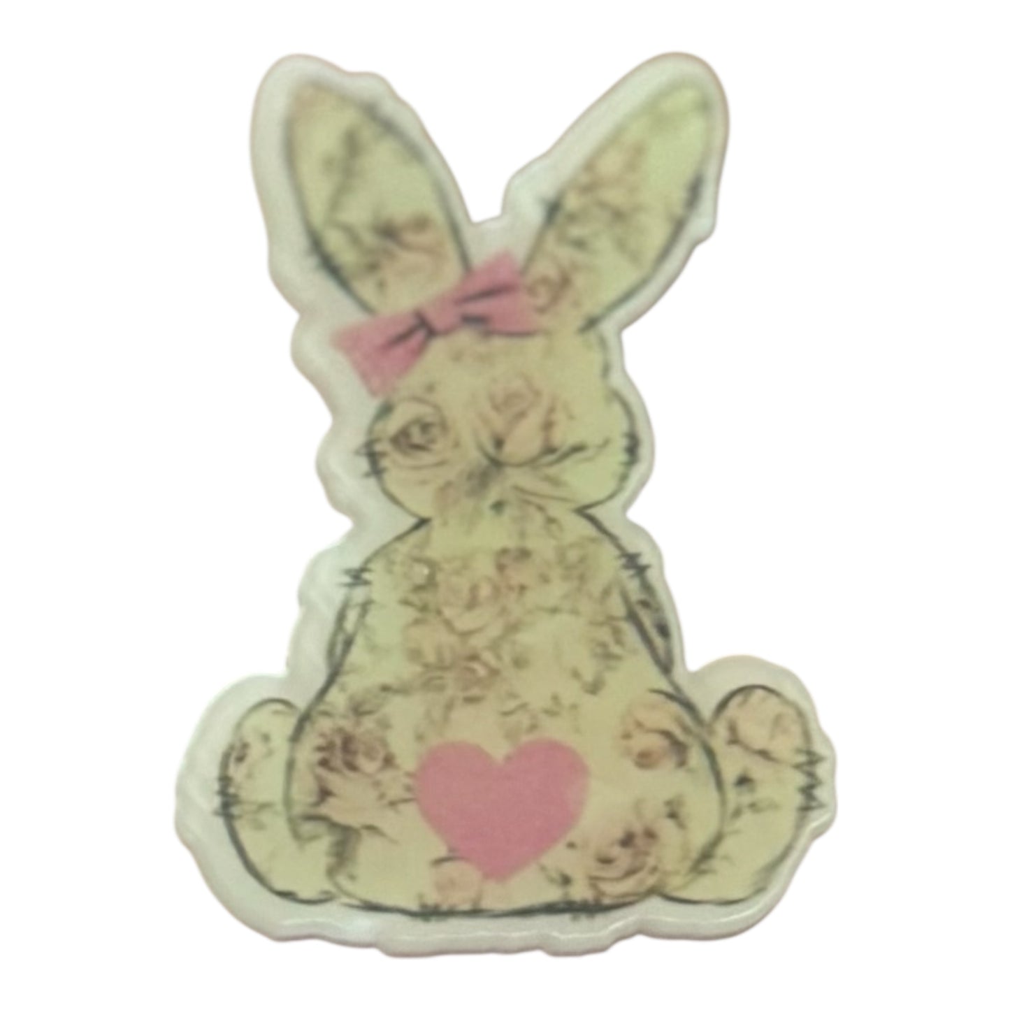 Floral Bunny Acrylic Flatback