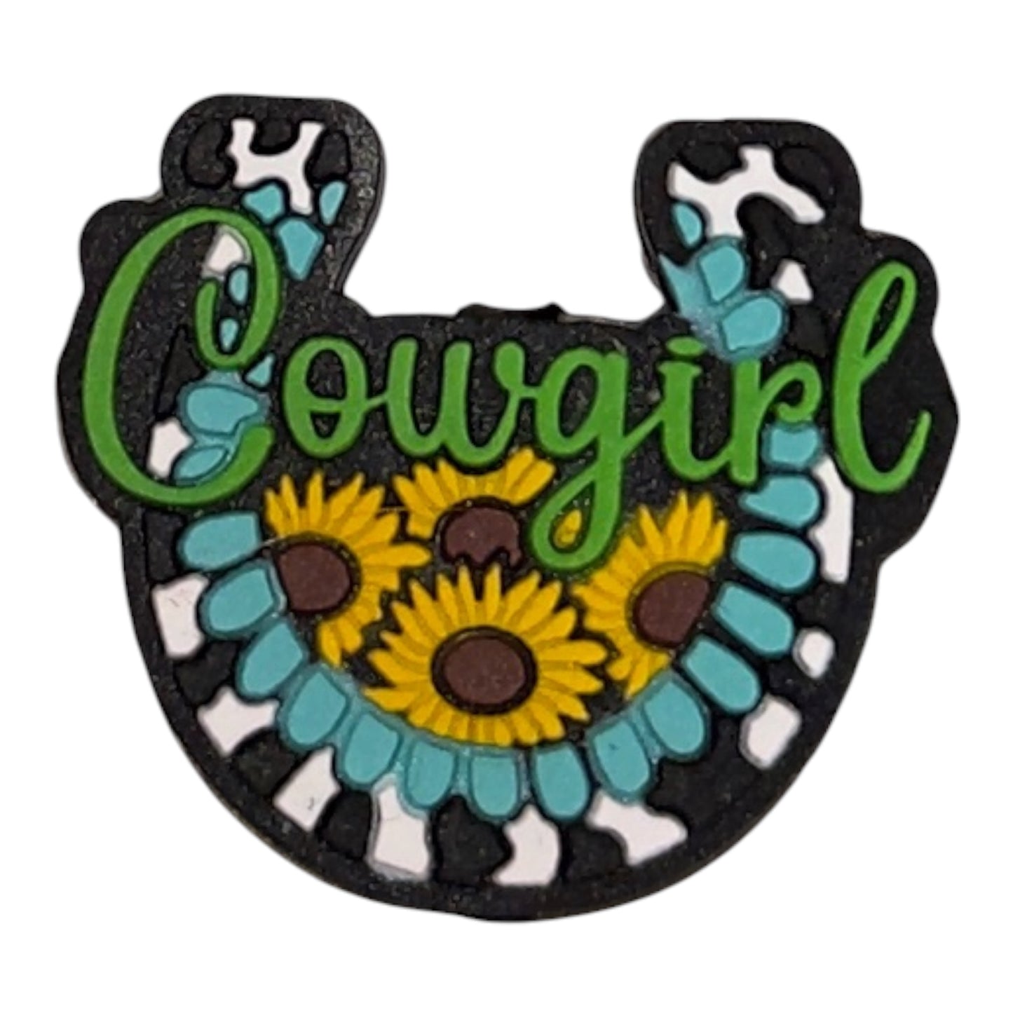 Cowgirl Sunflower Horseshoe Focal
