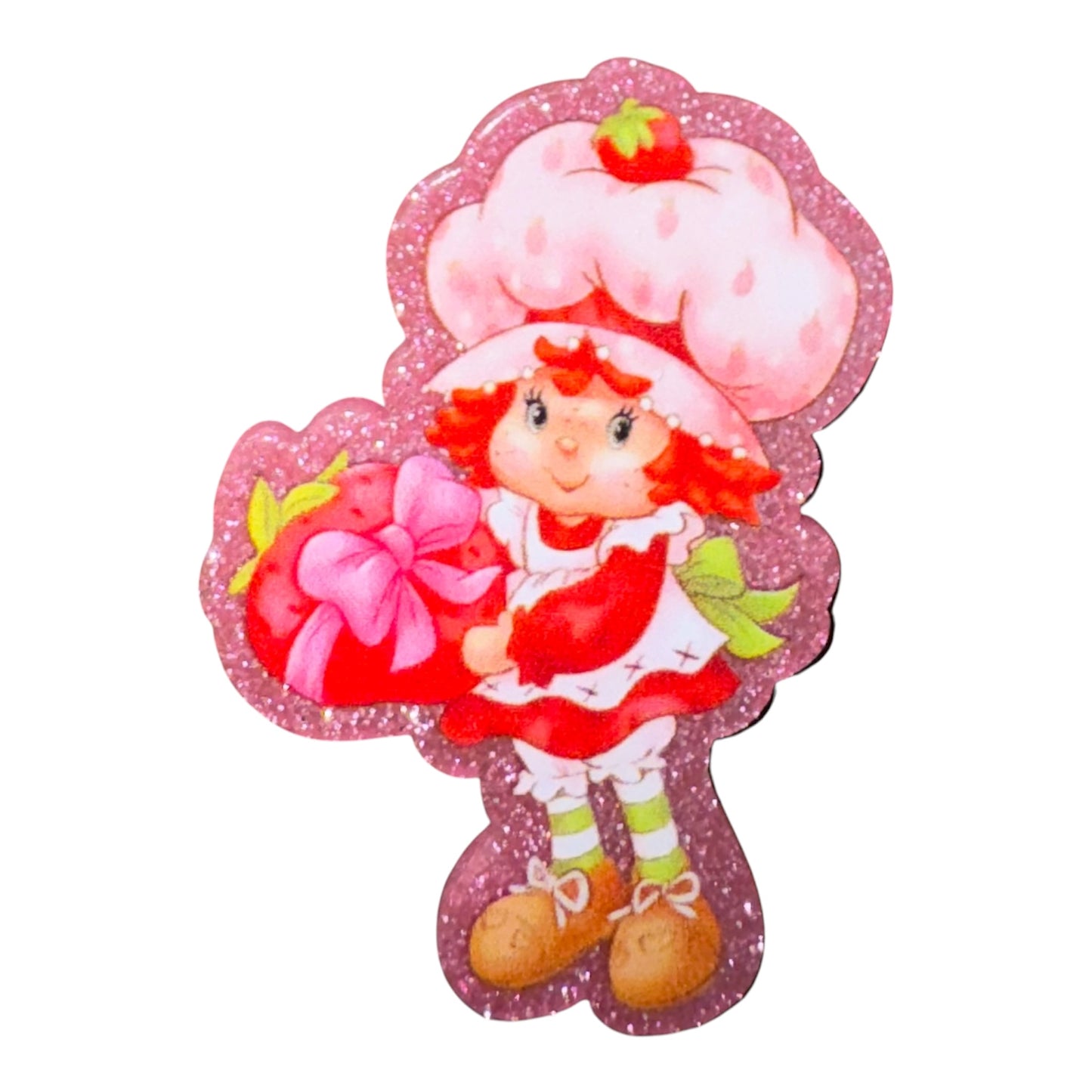 Strawberry Girl Holding A Strawberry Acrylic Flatback