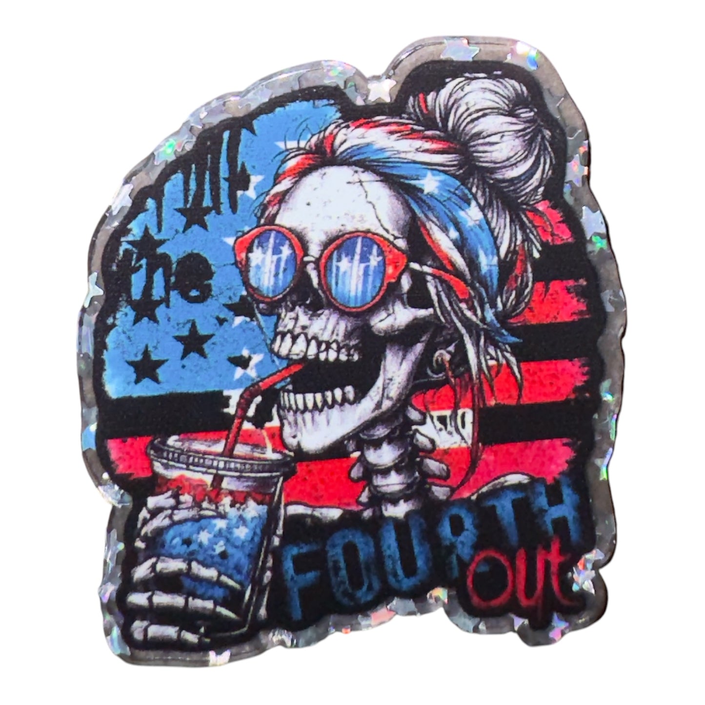American Fourth Skelly Acrylic Flatback