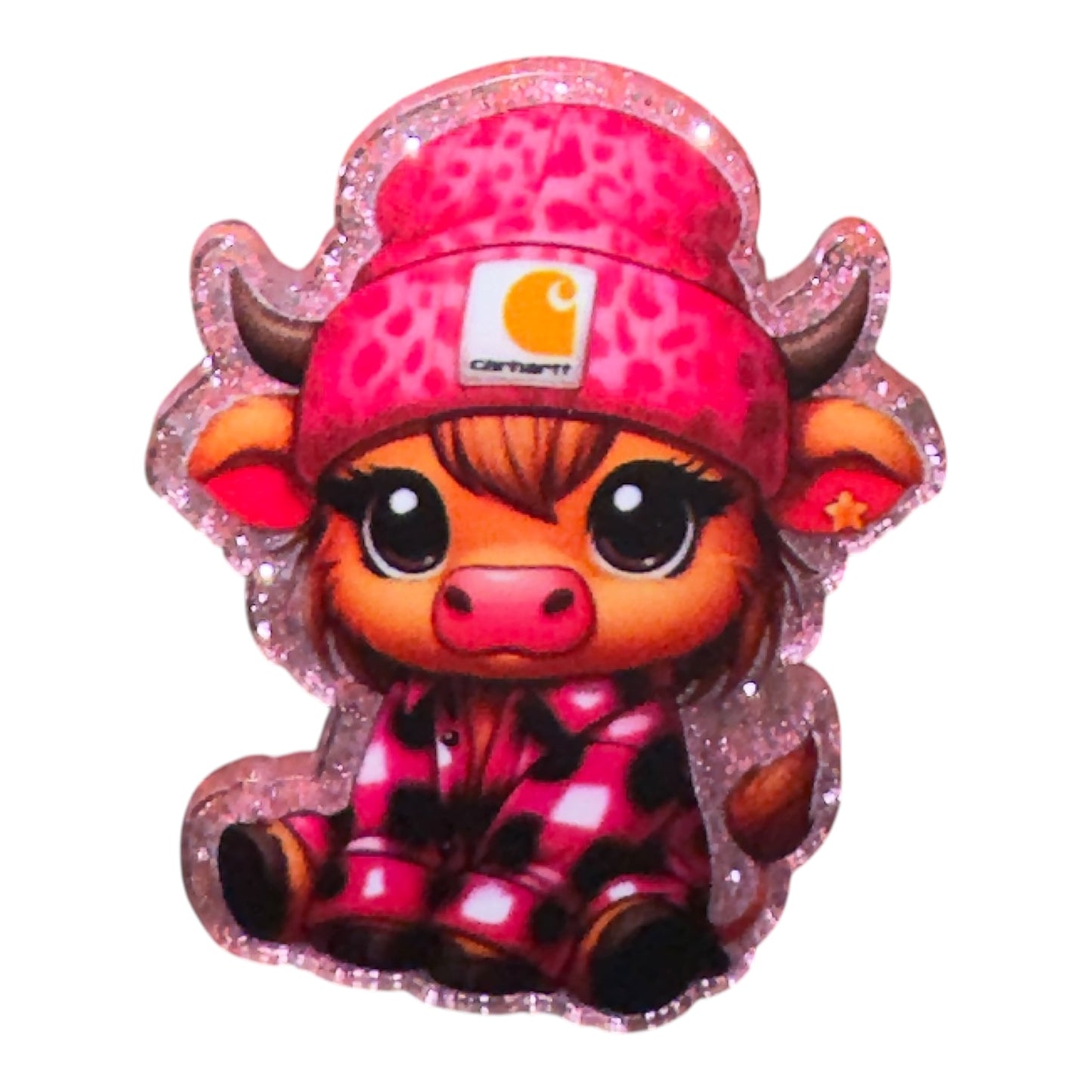 Pink Flannel Acrylic Flatback