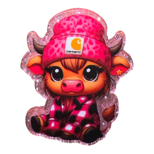 Pink Flannel Acrylic Flatback