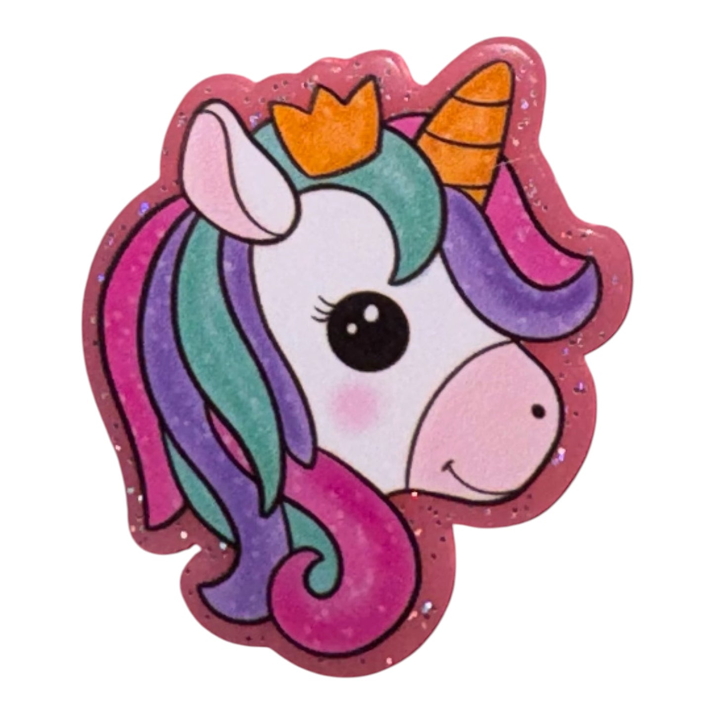 Pink Sparkle Unicorn Acrylic Flatback