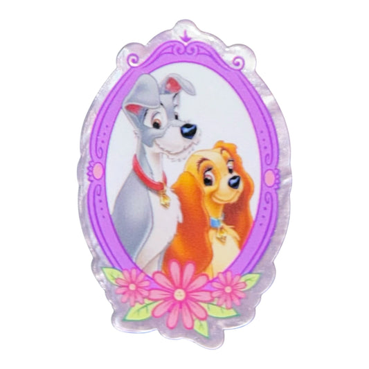 Cartoon Dog Lovers Acrylic Flatback