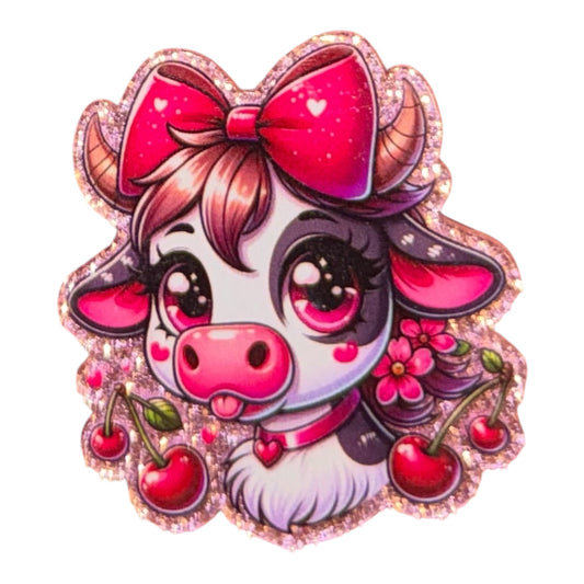 Cow & Cherries Acrylic Flatback