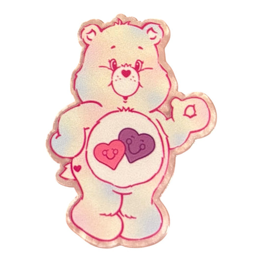 Caring Bear Hearts Acrylic Flatback