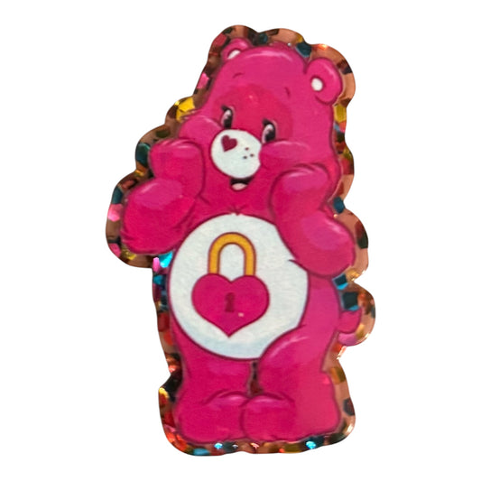 Hot Pink Caring Bear Acrylic Flatback