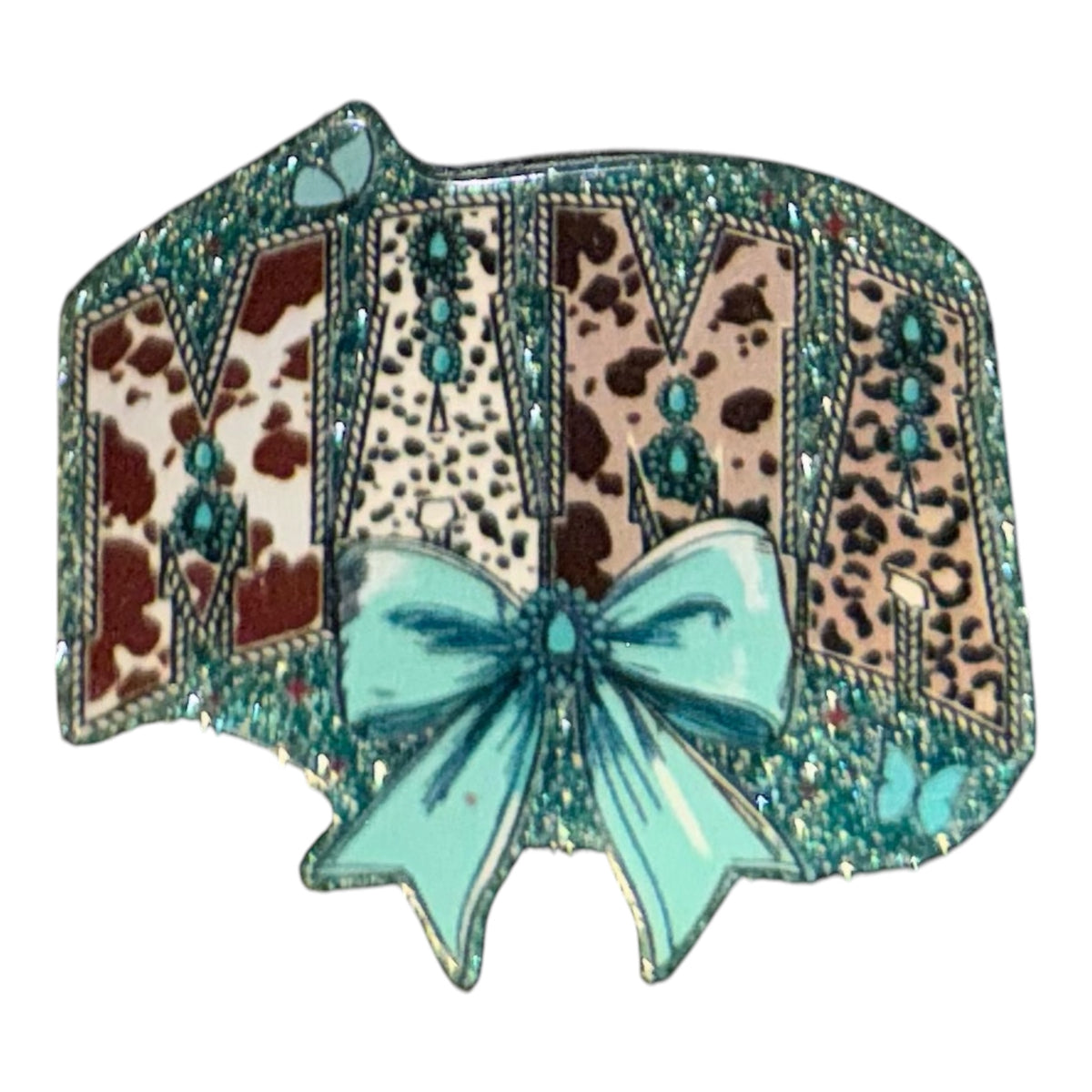 MaMa Turquoise Western Acrylic Flatback