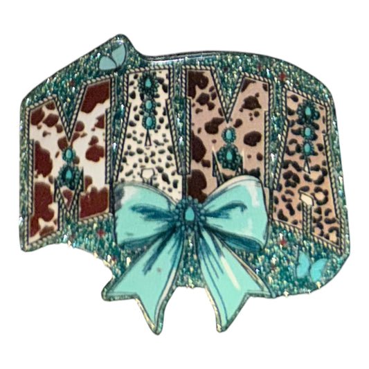 MaMa Turquoise Western Acrylic Flatback