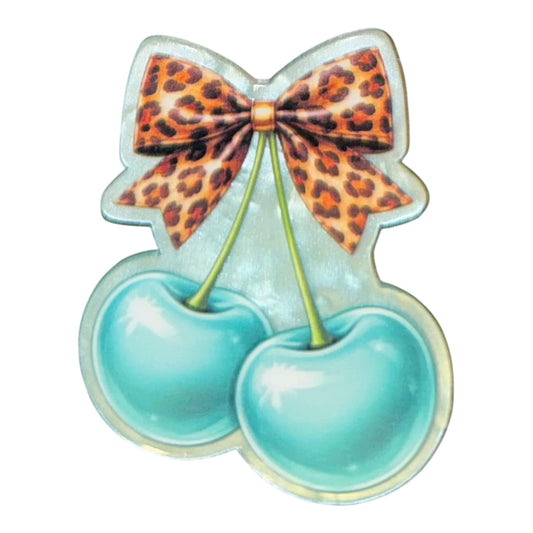 Turquoise Cherry Acrylic Flatback