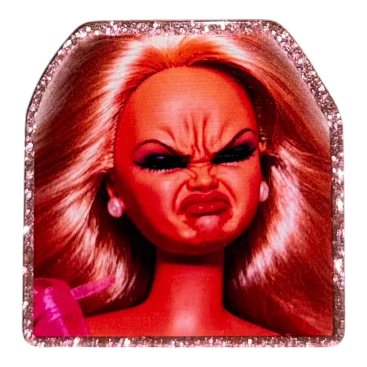 Disgusted Doll Face Acrylic Flatback