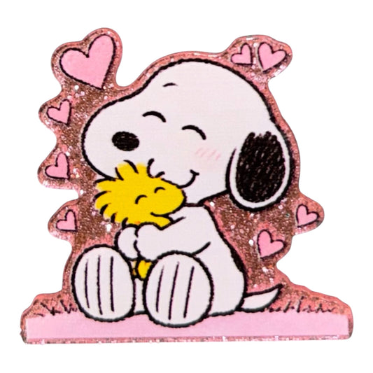 Beagle Dog Hugs Acrylic Flatback