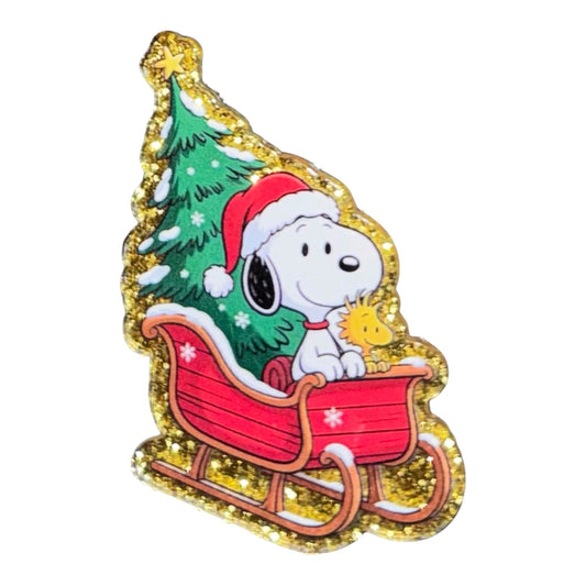 Christmas Beagle Dog Acrylic Flatback
