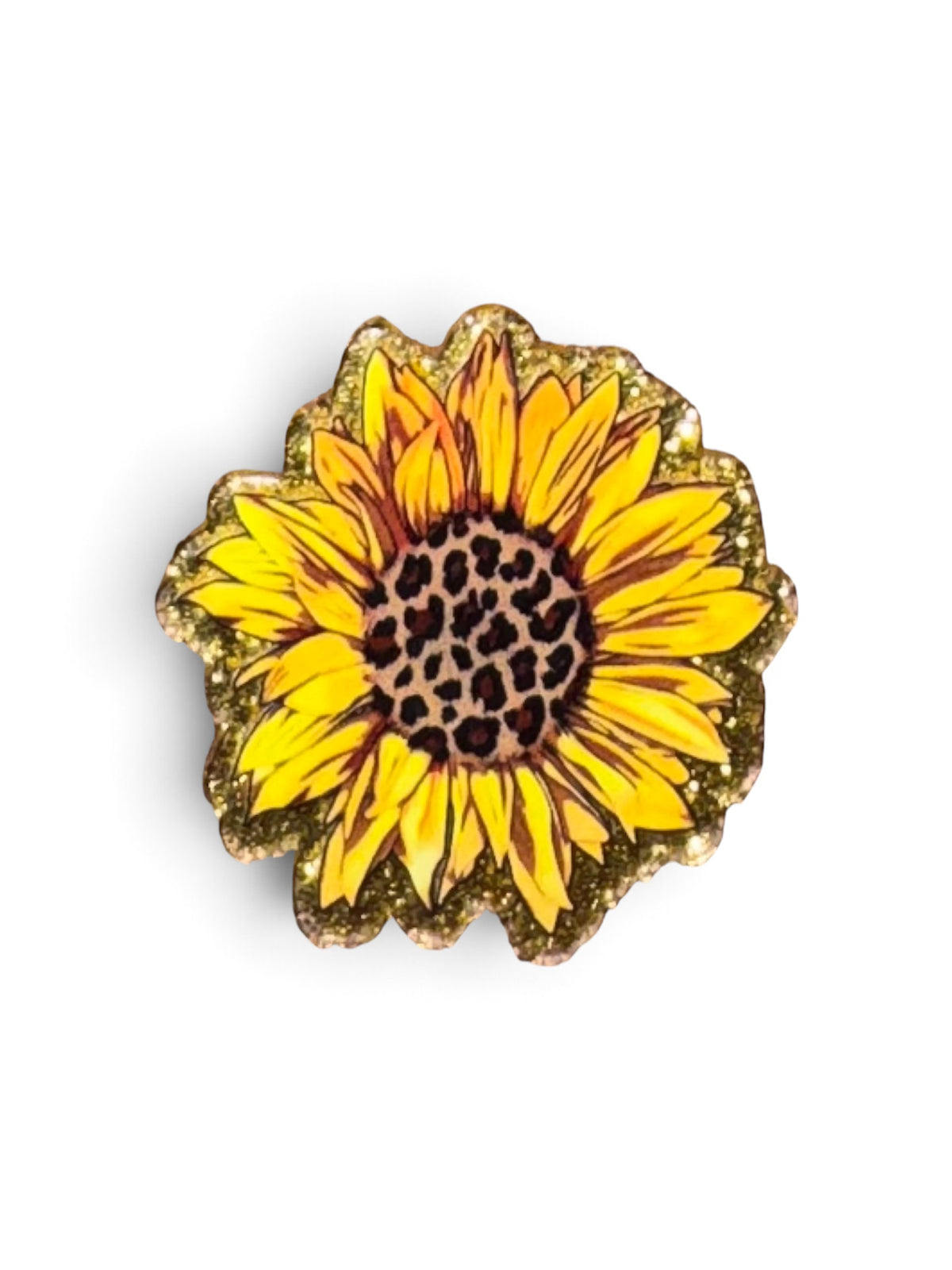 Leopard Sunflower Acrylic Flatback