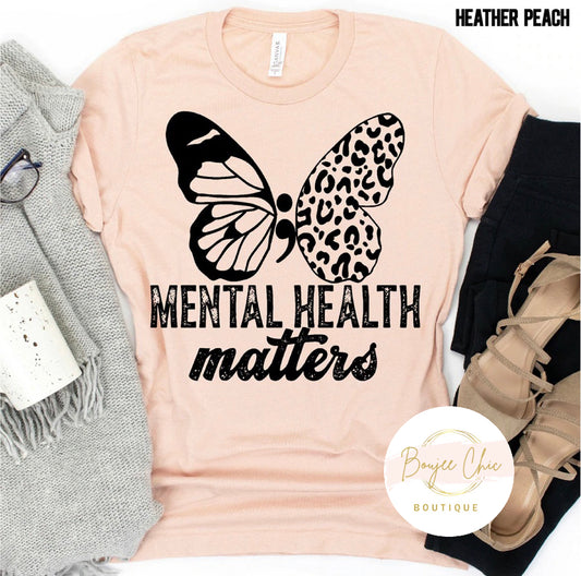 Mental Health Matters Butterfly Semicolon