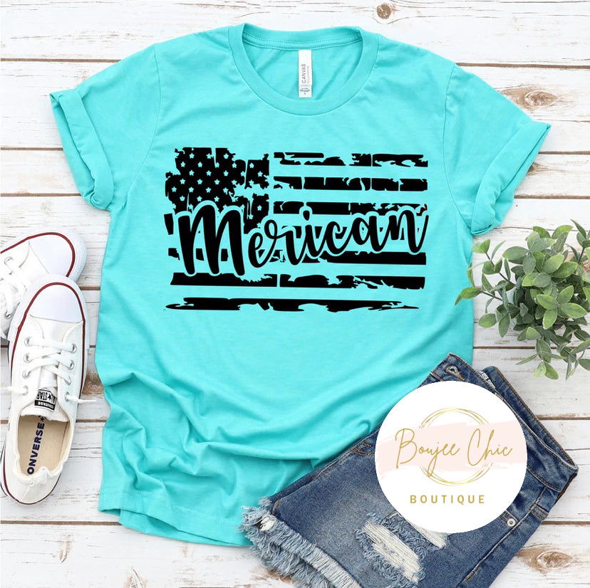 ‘Merican Distressed Flag Black